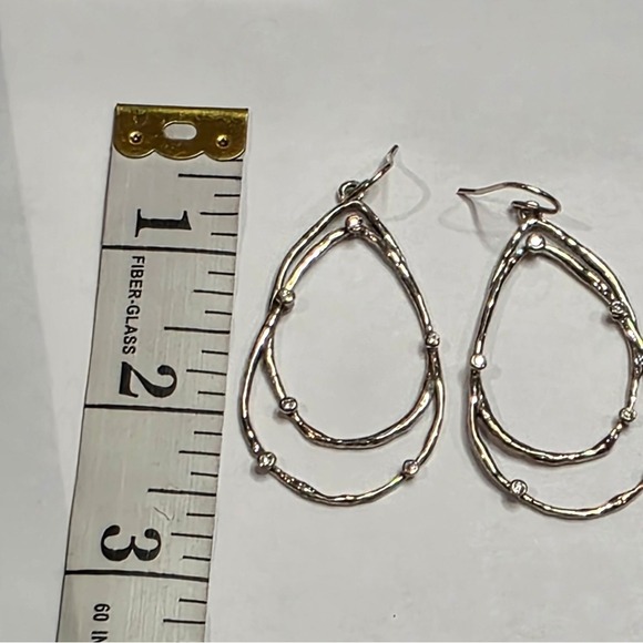 Silpada Sterling Silver Double Teardrop Dangle Earrings with CZ Accents - Picture 4 of 4